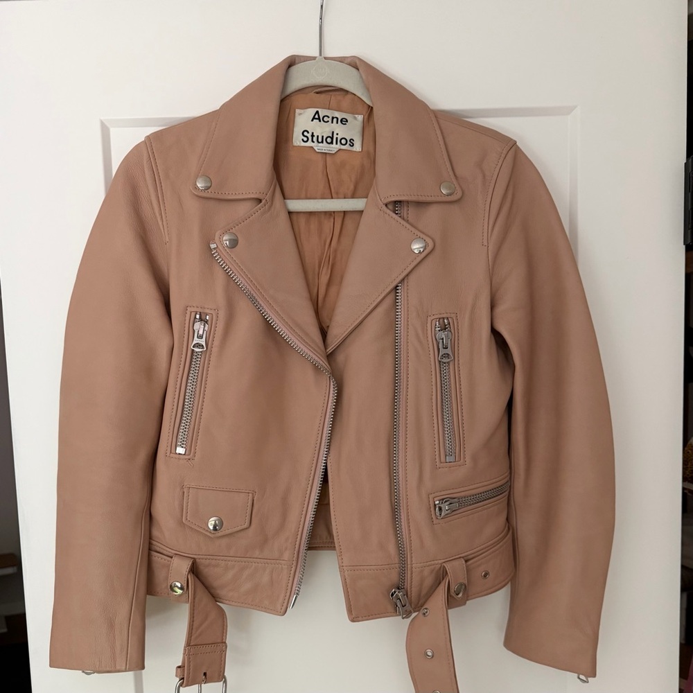 ✨Acne Studios Mock Leather Jacket - Peach